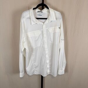 Columbia PFG Omni-Shade White Fishing Shirt Mens XXL Long Sleeve Vented AM1568